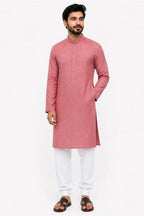 Blended Linen Khadi Natural Feel Men's Maroon Kurta