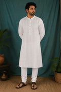 White Chikankari Cotton Kurta
