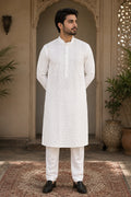 White Soft Cotton Chikankari Kurta