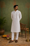 White Embroidered Soft Cotton Kurta