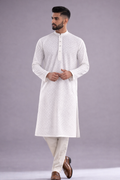 Men's White Chikankari Lucknowi Kurta
