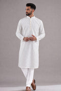 Men’s White Chikankari Lucknowi Kurta