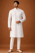 Men's White Cotton Kurta