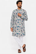 Men's Ethnic Warli Print Kurta on Natural Cotton Fabric – Multi Color
