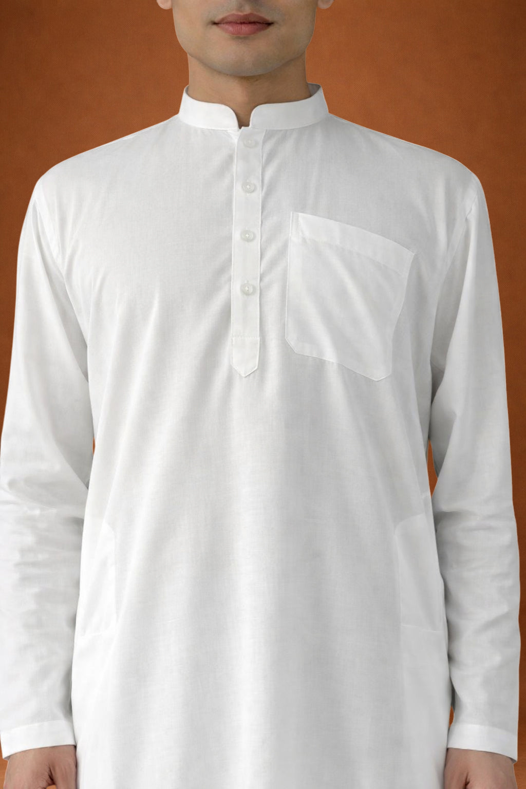 Men's White Cotton Kurta