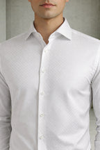 White Dobby 100% Cotton Shirt – Premium Classic Wear