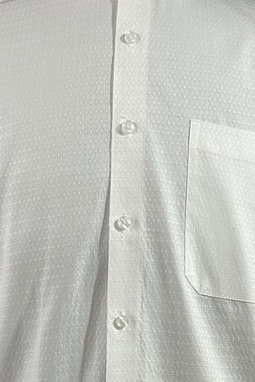 White Jacquard 100% Cotton Shirt – Premium Textured Finish