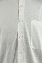White Jacquard 100% Cotton Shirt – Premium Textured Finish