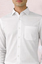 White Slub 100% Cotton Shirt – Premium Casual Wear